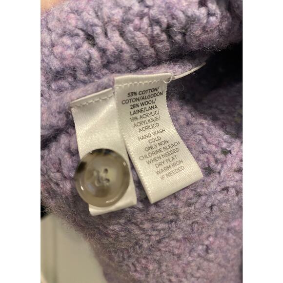 SALE! Ann Taylor Loft Purple Wool-Blend Pullover Cable Knit Sweater Size Small - Picture 8 of 9